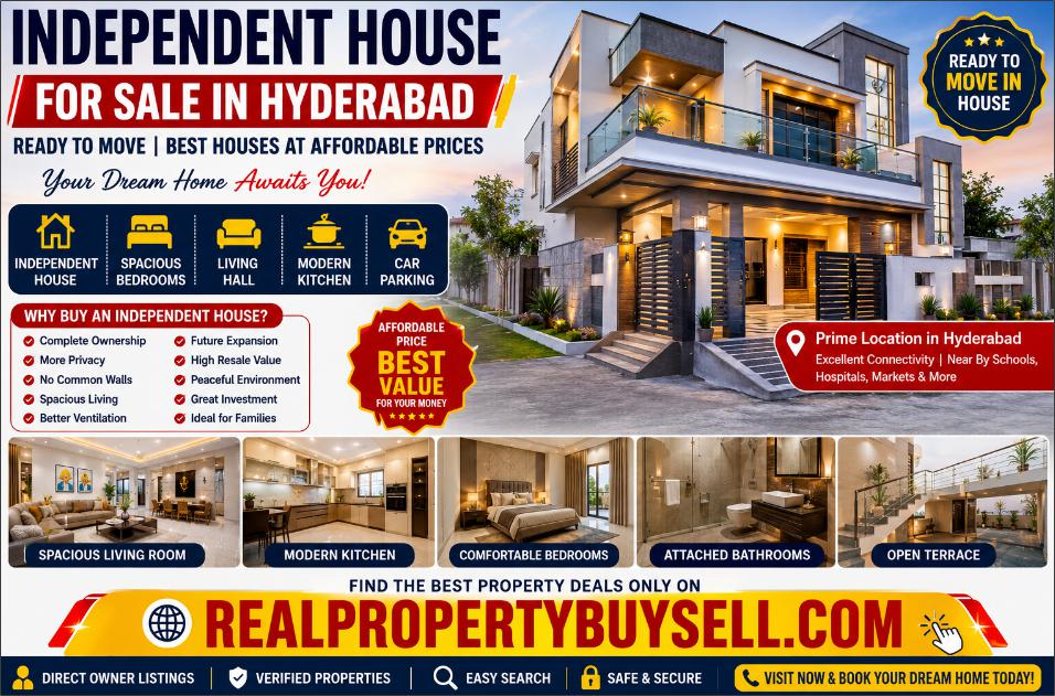 Independent House for Sale in Hyderabad – Find Your Dream Home at an Affordable Price
